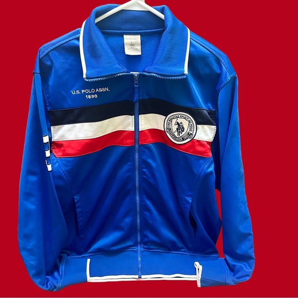 U.S. Polo Assn. Blue Track Jacket size L - Picture 1 of 10